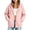 Pink, variant on HAiming Hooded Jackets for Women Long Sleeve Zipper Loose Casual Jackets Fall Winter Workout Jackets with Pockets