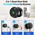 thumbnail image 3 of Door Knob,Blacksmith Smart Door Knob With 3 Ways Quick Unlock,Smart Door Lock,Black, 3 of 9