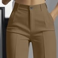thumbnail image 4 of Suit Pants for Women Straight Leg Flat Front Button Loose Ruched Dress Pants Business Casual Work Pants Slacks, 4 of 7