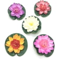 thumbnail image 2 of Pomeat 5 Pcs Floating Artificial Lotus Flowers Decor Floating Pond Decor Water Lily Home Decoration, 2 of 6