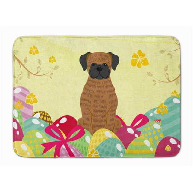 Carolines Treasures BB6117RUG Easter Eggs Brindle Boxer Machine Washable Memory Foam Mat