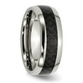thumbnail image 4 of Auriga Stainless Steel Polished with Black Carbon Fiber Inlay 8 mm Band for Women Size 9, 4 of 6