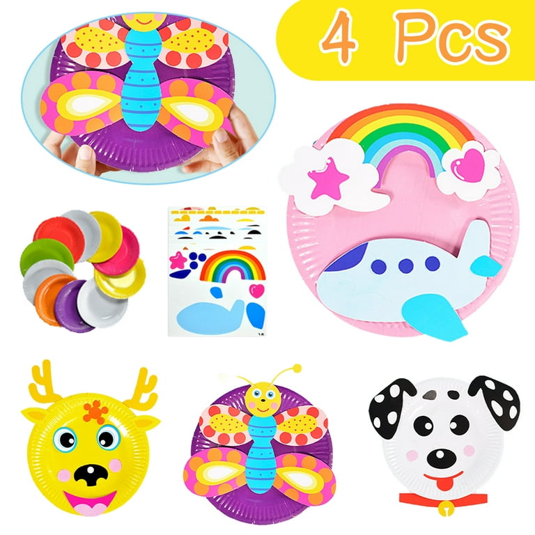 EIMELI 10 Pack Toddler Crafts Paper Plate Art Kit Arts and Crafts for Kids  Boys Girls Preschool Easy Animal Plate Craft DIY Projects Supply Kit