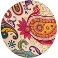 thumbnail image 3 of Unique Loom Estrella Collection Area Rug - Rodeo (8' Round Cream/Orange), 3 of 7