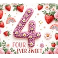 thumbnail image 4 of Floral Design Birthday Banner Strawberry Theme Number Banner Background for Kids Party Event Decor Celebration, 4 of 8