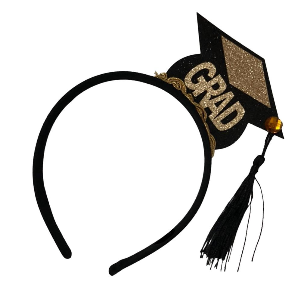 Fovolat Graduation HeadBlack Hair Hoop 