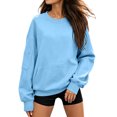 thumbnail image 4 of Ozmmyan Womens Crew Neck sweatshirts Womens Long Sleeve Pullover Sweatshirt With Zipper Pockets Loose Casual Solid Fall Winter, 4 of 6