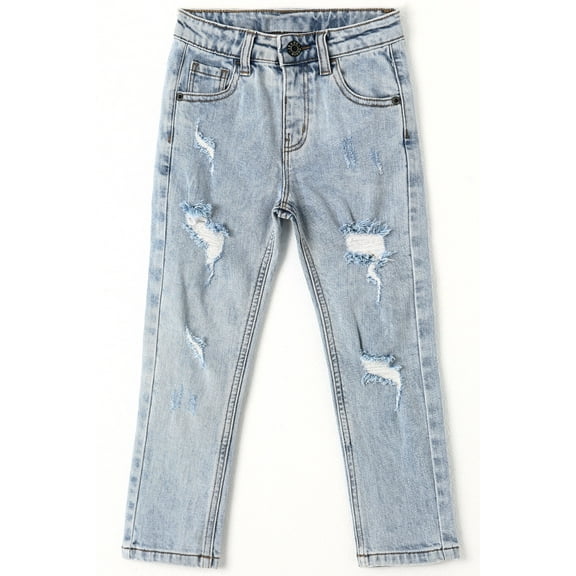 KIDSCOOL SPACE Baby Boys Girls Jeans,Ripped Denim Soft Cute Pants,2-3 Years