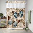 thumbnail image 6 of No Hook Shower Curtain, Vintage Teal Butterfly Shower Curtains for Bathroom with See Through Top Window, Vintage Brown Tree Branch Waterproof & Washable Bath Curtain 60"x72", 6 of 9