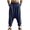 Navy, variant on Mens Linen Harem Drop Pants Drawstring Elastic Waist Pocket Tapered Ankle Bottoms Stretchy Boho Hippie Casual Loose Baggy Trousers