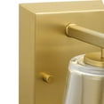 thumbnail image 5 of Vertex Collection One-Light Brushed Gold Clear Glass Contemporary Bath Light, 5 of 12