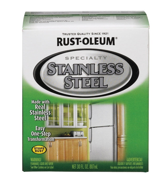 RustOleum Stainless Steel Paint Kit Indoor, Outdoor Metallic 30 Fl.Oz