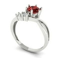 thumbnail image 2 of Three-Stone Engagement Ring for Women - 0.87ct Natural Garnet in 14K White Gold Promise Ring, 2 of 6