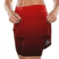 thumbnail image 3 of YUEJUIR Skort Women'S Fashionable Athleisure Skirt With Pockets Gradient Mid Waist Culottes Tennis Culottes Summer Skirts For Women Pleated Tennis Skirt (Red,XXL), 3 of 5