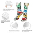 thumbnail image 3 of Salouo Colorful Abstract Bumper Cars Pattern Fun Novelty Crew Socks,Casual Athletic Socks Neutral Socks, 3 of 7