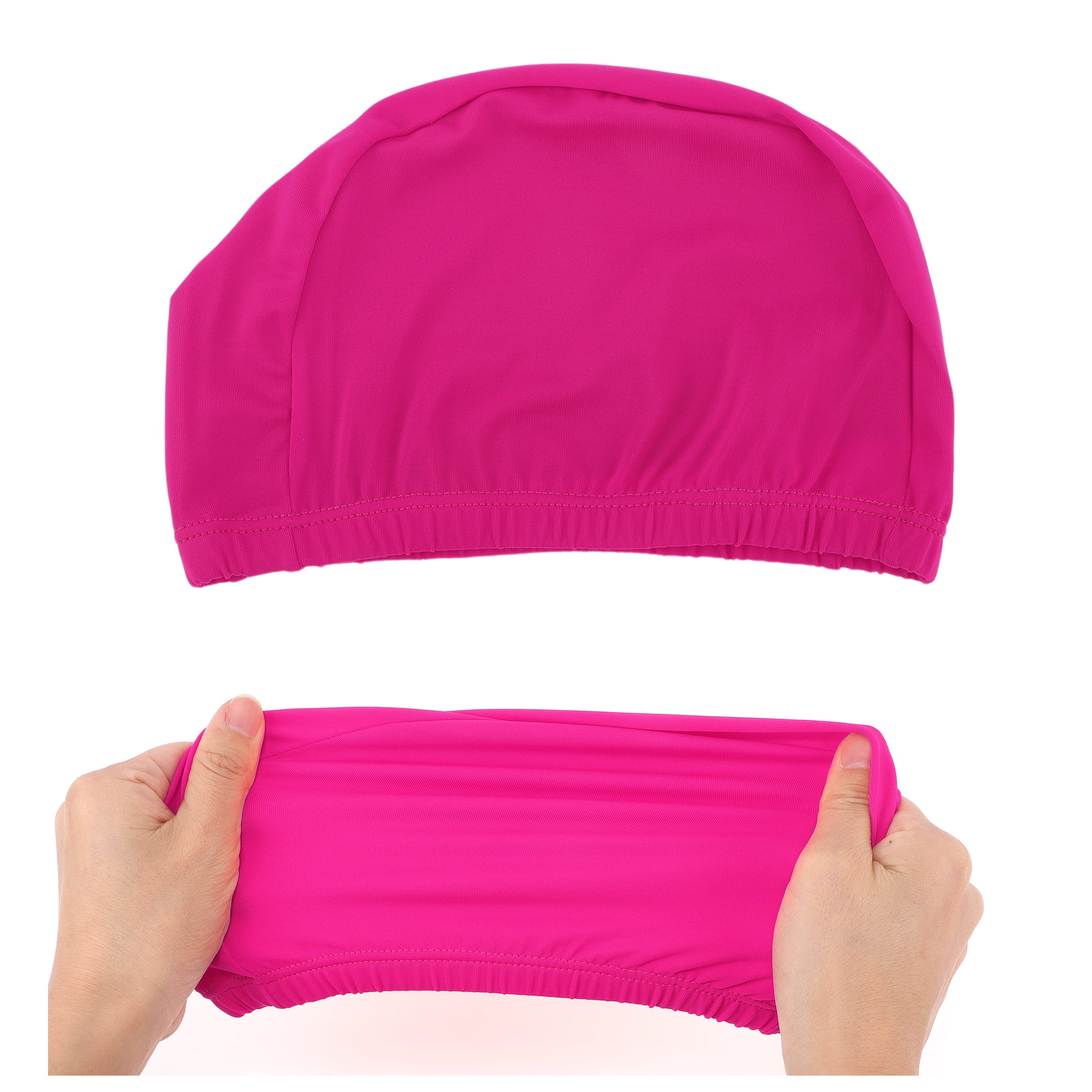 Unique Bargains Elasticity Swim Cap Measuring for Comfortable Fit Rose Red