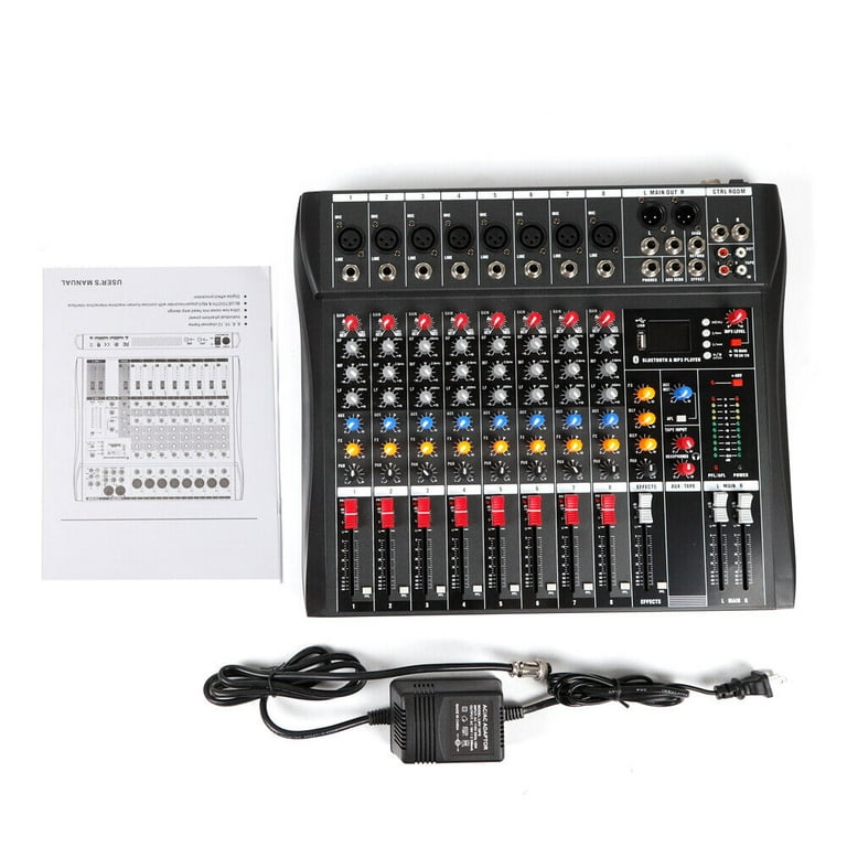 8 Channel Mixing Console Audio Mixer Bluetooth USB Live Studio