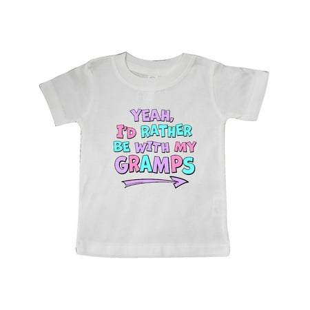 

Inktastic Yeah I d Rather be with My Gramps in Pink Blue and Purple Gift Baby Boy or Baby Girl T-Shirt