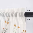thumbnail image 5 of Beige Floral Spring Valance Curtains for Kitchen/Living Room/Bathroom/Bedroom Window, Rod Pocket Small Topper Half Short Window Curtains Voile Sheer Scarf, Vintage Farmhouse Flowers 54"x18", 5 of 8