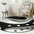 thumbnail image 2 of SAFAVIEH Florida Laidley Geometric Shag Runner Rug, Black/Ivory, 2'3" x 5', 2 of 9