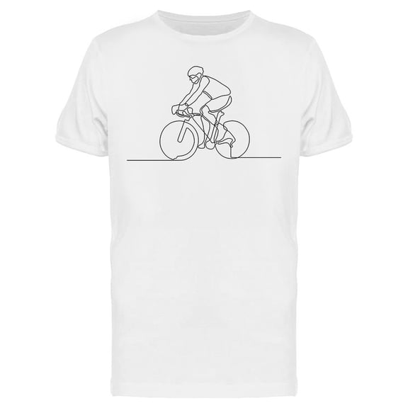 One Line Drawing Cycling T-Shirt Men -Image by Shutterstock, Male XX-Large