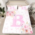 thumbnail image 1 of Erosebridal Drap-Housse Initiale de Rêve A-Z Jumeau, Ensemble de Literie Lettre Initiale B Taille Jumeau, Décor Rose 2 Pcs, 1 of 6