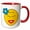 Red/White, variant on 3drose, Injured Booboo Yellow Smiling Face, 15oz Two-tone Yellow Mug