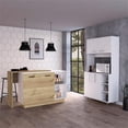 thumbnail image 2 of FM FURNITURE Quebec 2-Piece Modern Engineered Wood Kitchen Set in White/Oak, 2 of 8