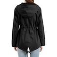 thumbnail image 3 of Mialoley Women Trench Coat, Long Sleeve Hooded Jacket Zipper Button Closure Fall Casual Jacket with Pockets, 3 of 9