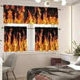 thumbnail image 2 of Burning Fire Kitchen Curtain Valance and Tiers Set of 3,Soft Touch Window Curtains for Living Room Bedroom Bathroom, 2 of 6