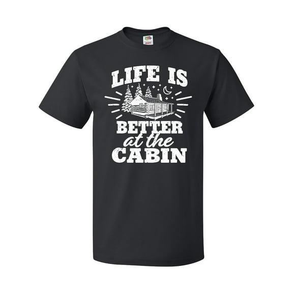 Inktastic Life is Better at the Cabin with Trees and Moon T-Shirt