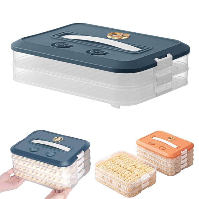 Pantry Organization Food Storage Containers Refrigerator Storage Meal Prep Storage Containers Plastic Cookie Containers Stackable Cookie Dumpling Storage Box Containers with Lids Airtight
