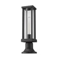 thumbnail image 4 of Z-Lite Glenwood 16" Clear Glass Aluminum Outdoor Mounted Lamp Pier in Black, 4 of 7