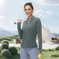 thumbnail image 5 of OIUUAK Women's UPF 50+ Jackets Sun Protection Golf Athletic Jackets Lightweight Full Zip Long Sleeve Shirts with Pockets Quick Dry Sun Shirt Athletic Golf, Dark Gray, 5 of 9