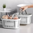 thumbnail image 4 of LEFXSMR Handheld Shower Basket, Reinforced Shower Caddy Portable for Toiletries, Bathroom Caddy for Dorm Gym Beach Swim Camping, White, 4 of 6