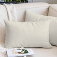 thumbnail image 2 of Cream Solid Color Throw Pillow Covers, Aesthetics Contemporary Luxury Soft Breathable Pillow Cases with Invisible Zipper for Sleeping, Toddler Pillowcases for Couch Bed Sofa Chair 12x20 Inches, 2 of 9