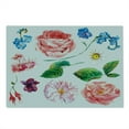 thumbnail image 2 of Floral Cutting Board, Bouquet Set with Rose Daisy Petals and Branches Shabby Form Vintage Picture, Decorative Tempered Glass Cutting and Serving Board, Large Size, Pink and Green, by Ambesonne, 2 of 5