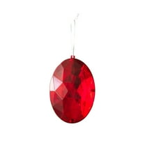 FastXmas Crystal Glass Christmas Tree Ornaments,Shimmering Plastic Gemstones Pendants Hanging Crystal Prism Ball Ornaments for Xmas Party Wedding Valentine Birthday Home Decor(3.5"x5.1")