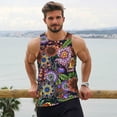 thumbnail image 6 of Pofeuu Vintage Floral Print Men's Workout Tank Tops Sleeveless Muscle Gym Shirt Quick Dry-4X-Large, 6 of 7