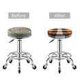 thumbnail image 5 of Naloa Orange Plaid Round Bar Stool Cushion Cover 12-14 inch, Fits Kitchen, Office, Restaurant Chairs - 12 inch, 5 of 7