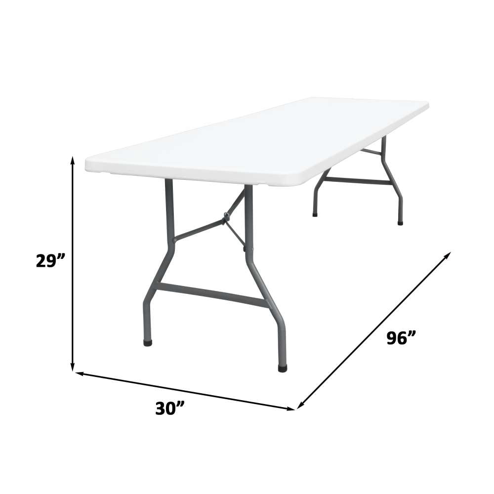 Heavy Duty 96'' 8ft Outdoor Party Event Solid Non-Folding Tabletop Rectangle Plastic Folding Table