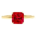 thumbnail image 5 of 2 ct Asscher Cut Simulated Ruby Solitaire 18K Yellow Gold Womens Engagement Ring, 5 of 6