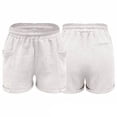 thumbnail image 5 of FINALGANG Girls Kids Casual Shorts Solid Color Elastic High Waist Patch Pocket Lightweight Breathable Summer Shorts For Daily Wear White 6-7 Years, 5 of 5