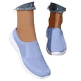 thumbnail image 3 of Women’s Breathable Knit Slip-On Walking Shoes, Breathable Lightweight Non Slip, Non Slip Work Sneakers Workout Outdoor Casual Shoes, 3 of 8