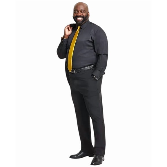 Tayion Mens Classic fit Dress Pants 36 / 30 Black Solid