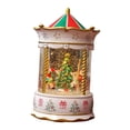thumbnail image 3 of Bola de nieve musical navideña, decoración navideña, caja de música iluminada con purpurina navideña Árbol blanco, 3 of 9
