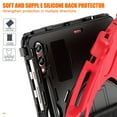 thumbnail image 6 of For Samsung Galaxy Tab S10 Plus/S9 FE+/S9 Plus Case 12.4 inch SM-X820/SM-X610/SM-X810, 360 Hand Strap, Shoulder Strap, Kickstand, Rugged Drop Protection, Red, 6 of 7