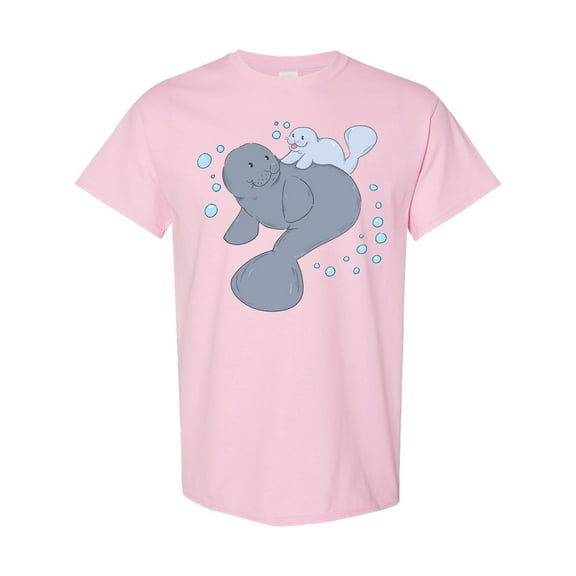 Inktastic Cute Manatees with Bubbles T-Shirt