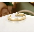 thumbnail image 4 of Jewelerix 14K Gold Vermeil Open Ring for Women, Engagement Cuff Band with Oval Stones, Dainty Stackable Ring Wedding Proposal Jewelry, 4 of 6