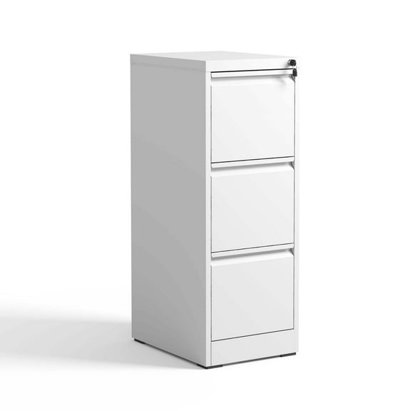 3 Drawer Metal Vertical File Cabinet with Lock Office Home Steel Vertical File Cabinet for A4 Legal/Letter Size3